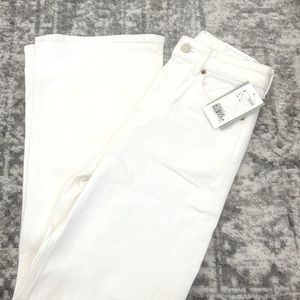 H&M high waist, wide leg white jeans size 4